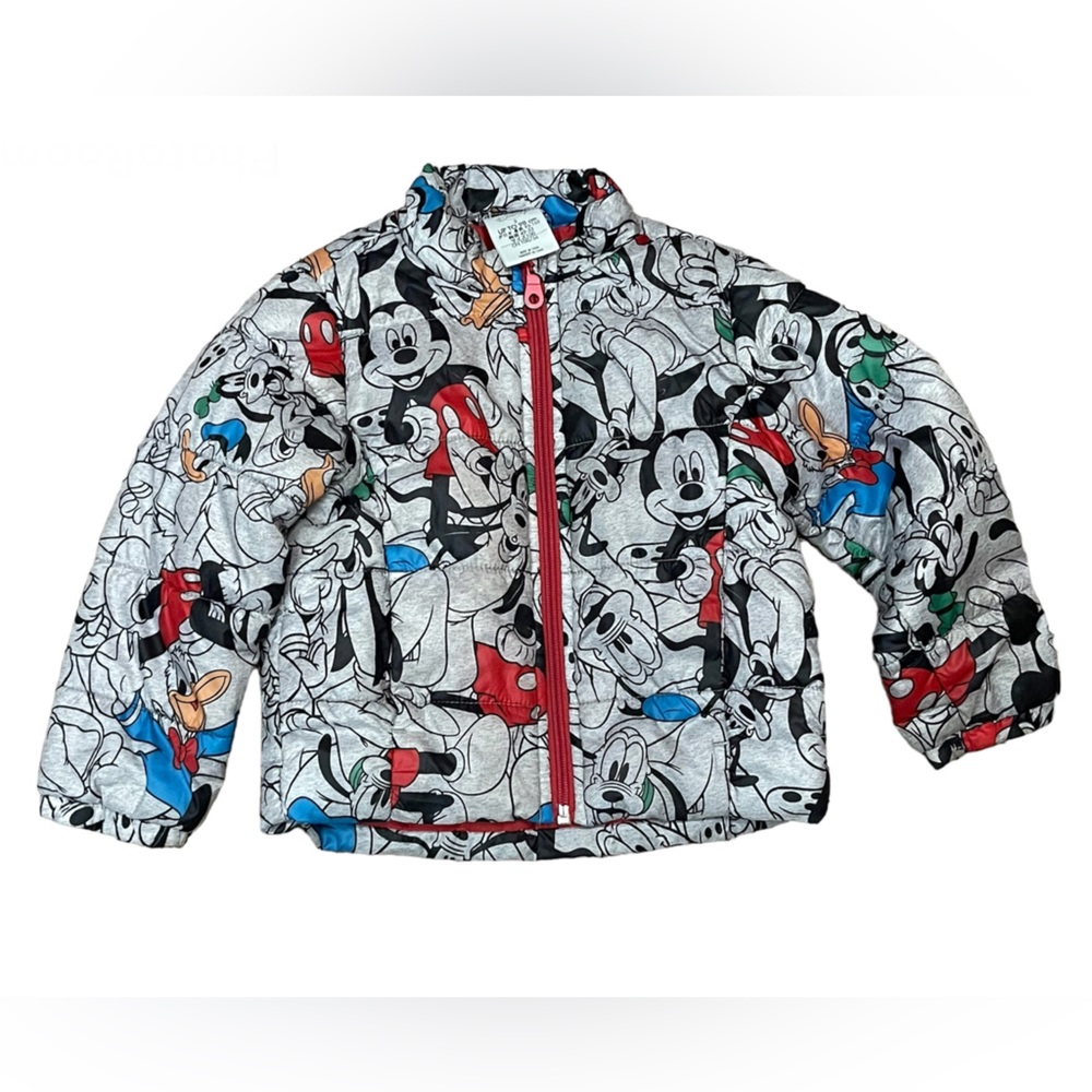 Disney bomber puffer jacket all over print lightweight- size: 3